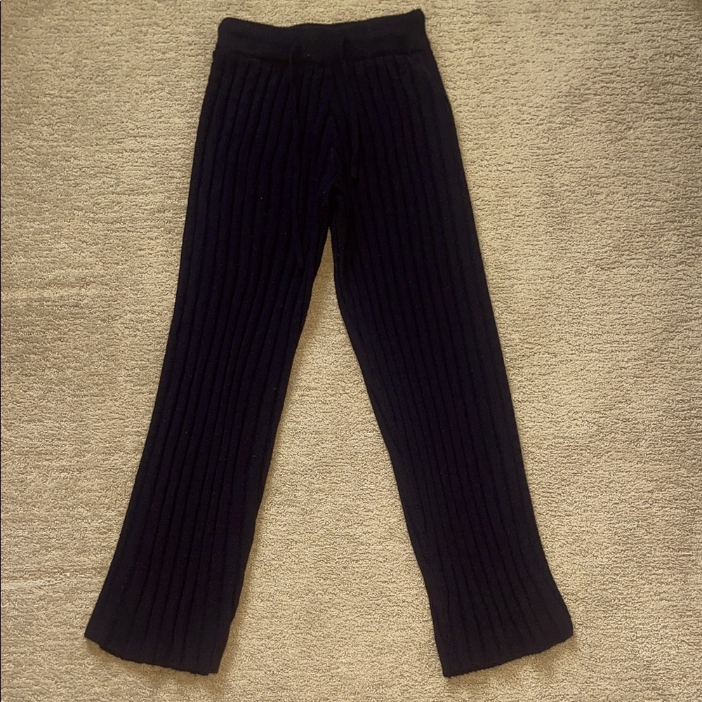 SHEIN Kids Navy Ribbed Trousers